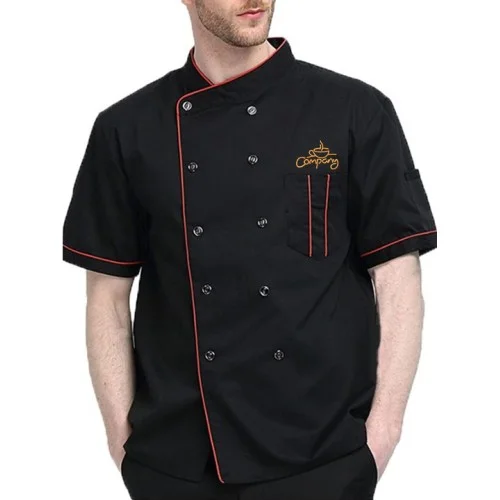 ActiveFit Half Sleeve Black Chef Coat